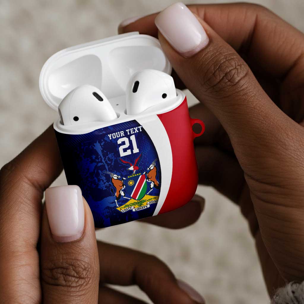 Custom Cricket African Namibia AirPods Case Coat of arms Namibian Pattern