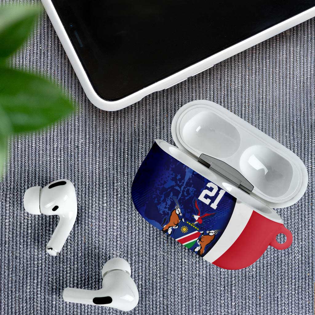 Custom Cricket African Namibia AirPods Case Coat of arms Namibian Pattern