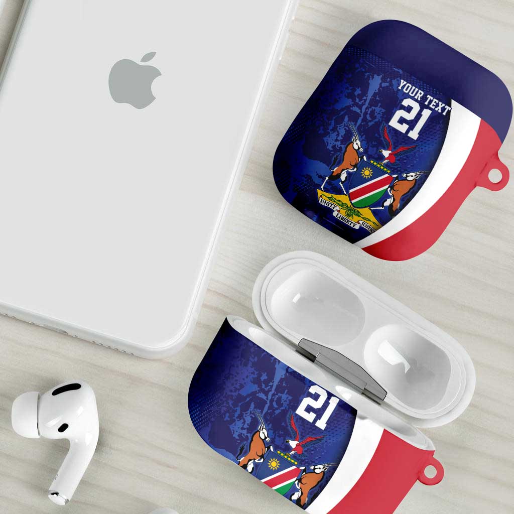 Custom Cricket African Namibia AirPods Case Coat of arms Namibian Pattern