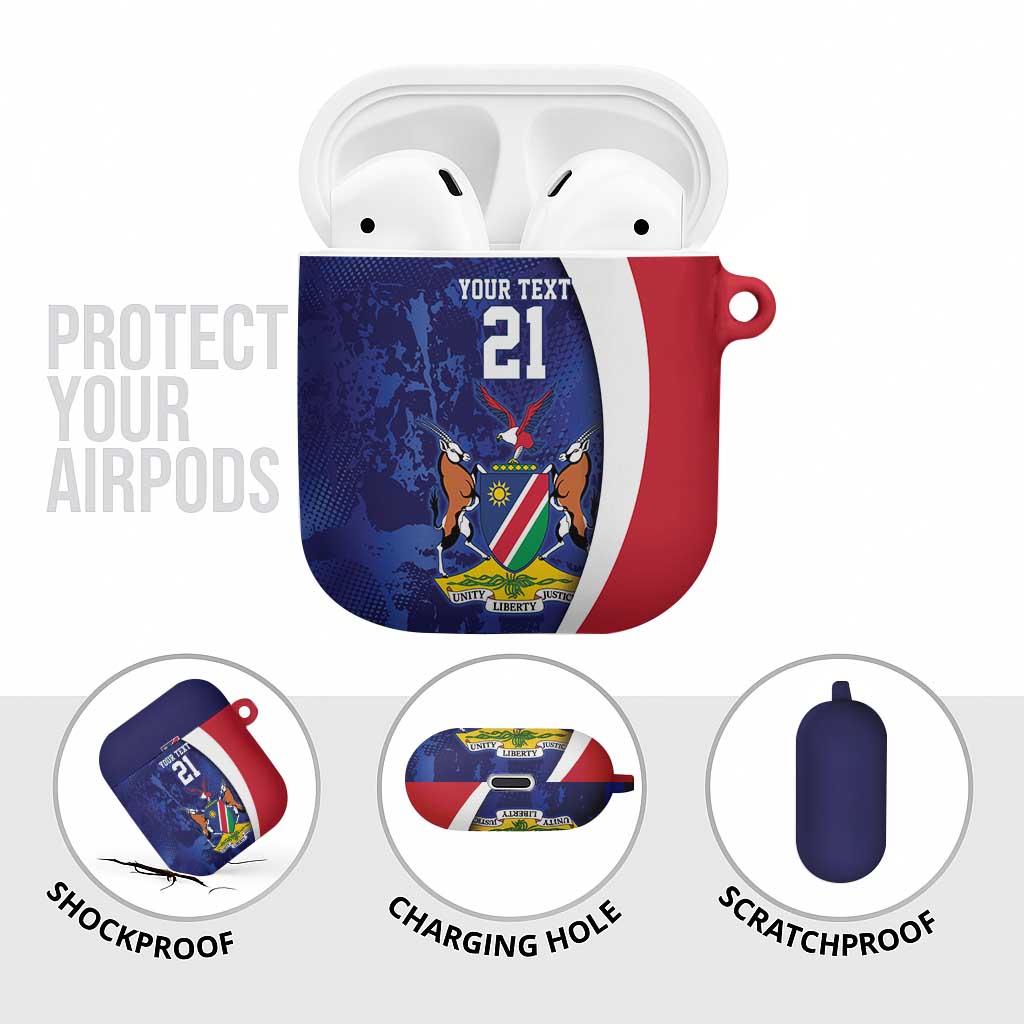 Custom Cricket African Namibia AirPods Case Coat of arms Namibian Pattern
