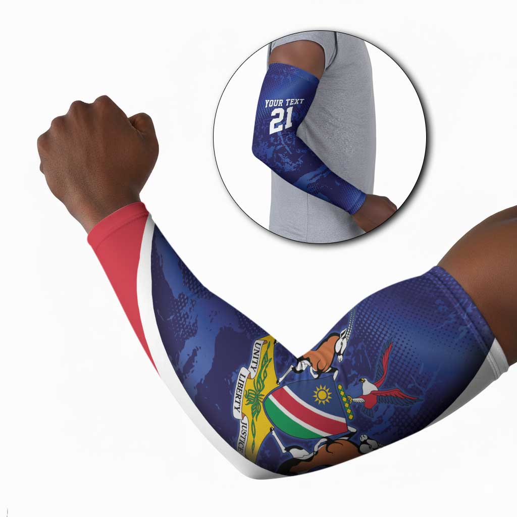 Custom Cricket African Namibia Arm Sleeves Coat of arms Namibian Pattern