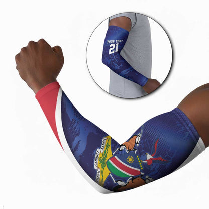 Custom Cricket African Namibia Arm Sleeves Coat of arms Namibian Pattern
