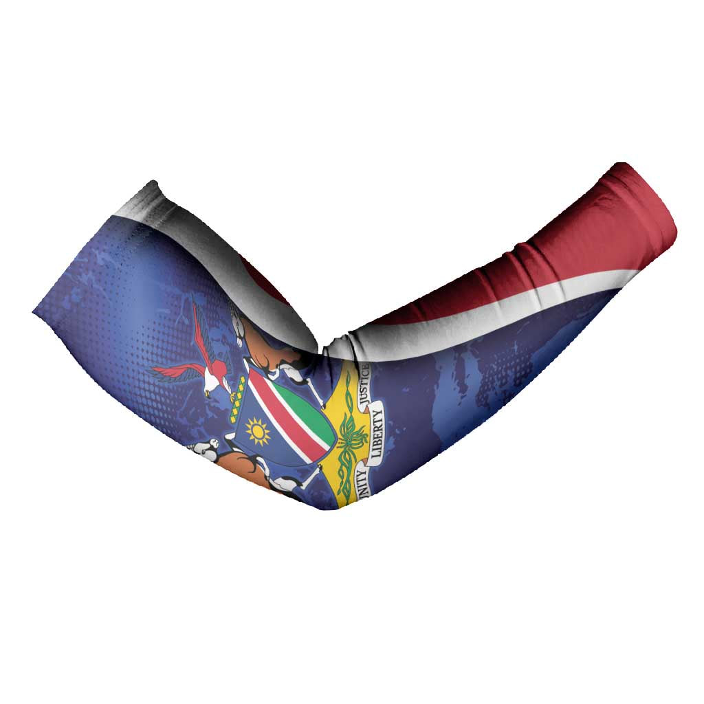 Custom Cricket African Namibia Arm Sleeves Coat of arms Namibian Pattern
