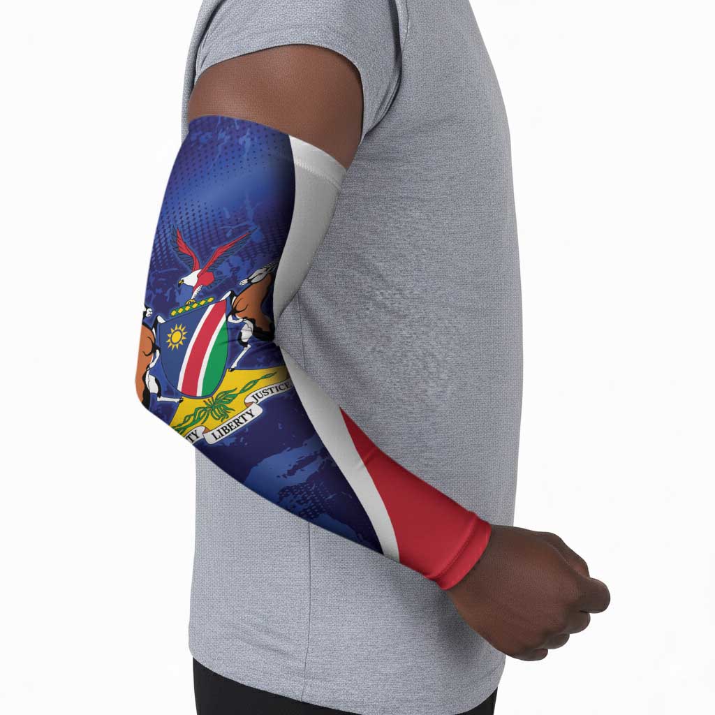 Custom Cricket African Namibia Arm Sleeves Coat of arms Namibian Pattern