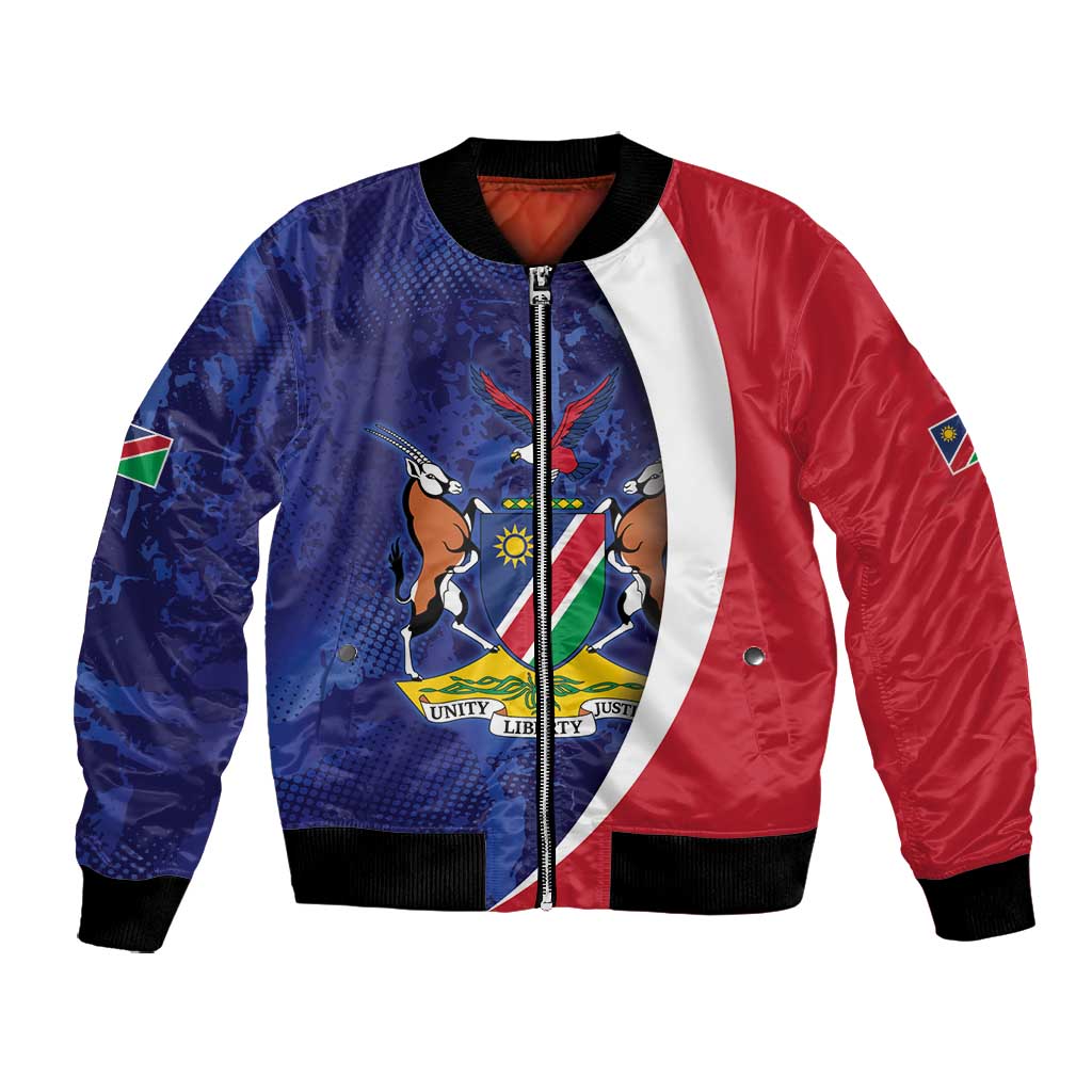 Custom Cricket African Namibia Bomber Jacket Coat of arms Namibian Pattern - African Pride