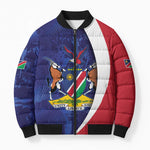 Custom Cricket African Namibia Bomber Puffer Jacket Coat of arms Namibian Pattern