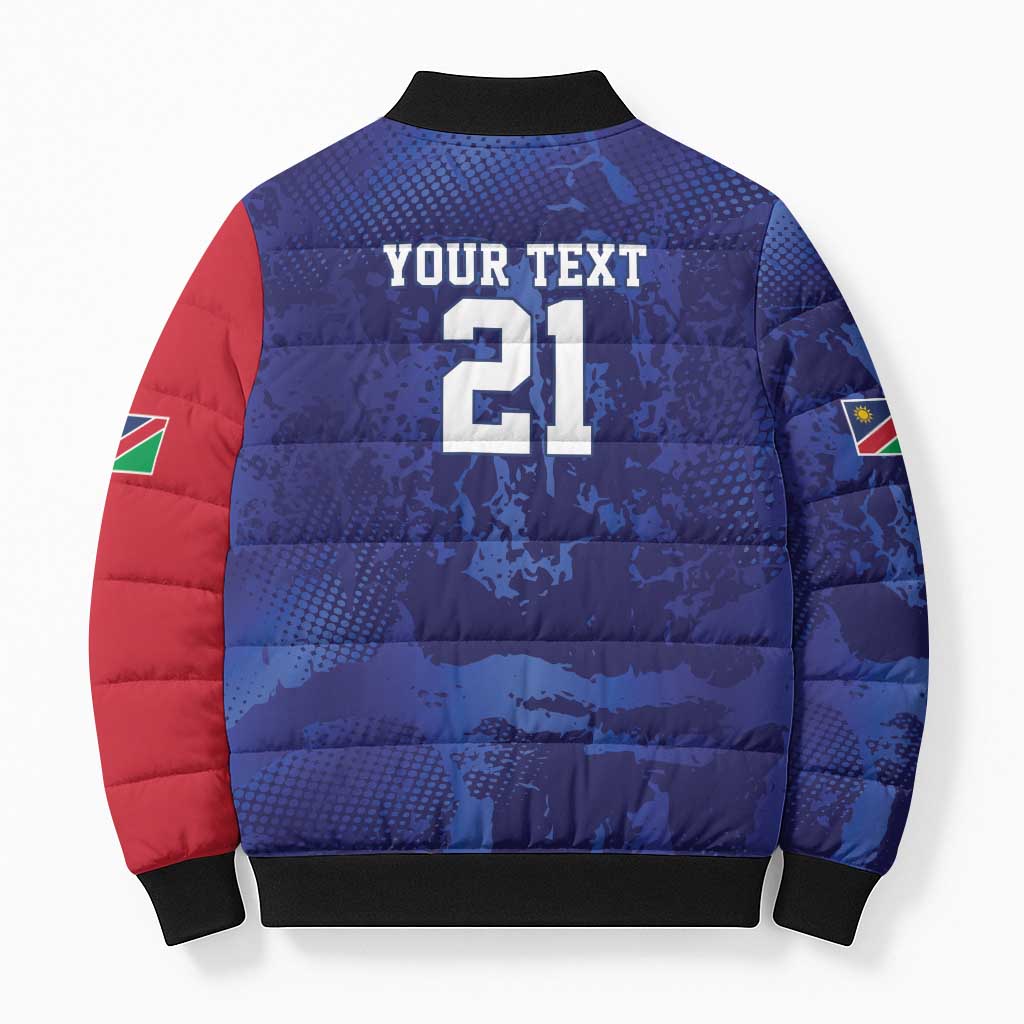 Custom Cricket African Namibia Bomber Puffer Jacket Coat of arms Namibian Pattern