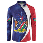 Custom Cricket African Namibia Button Sweatshirt Coat of arms Namibian Pattern