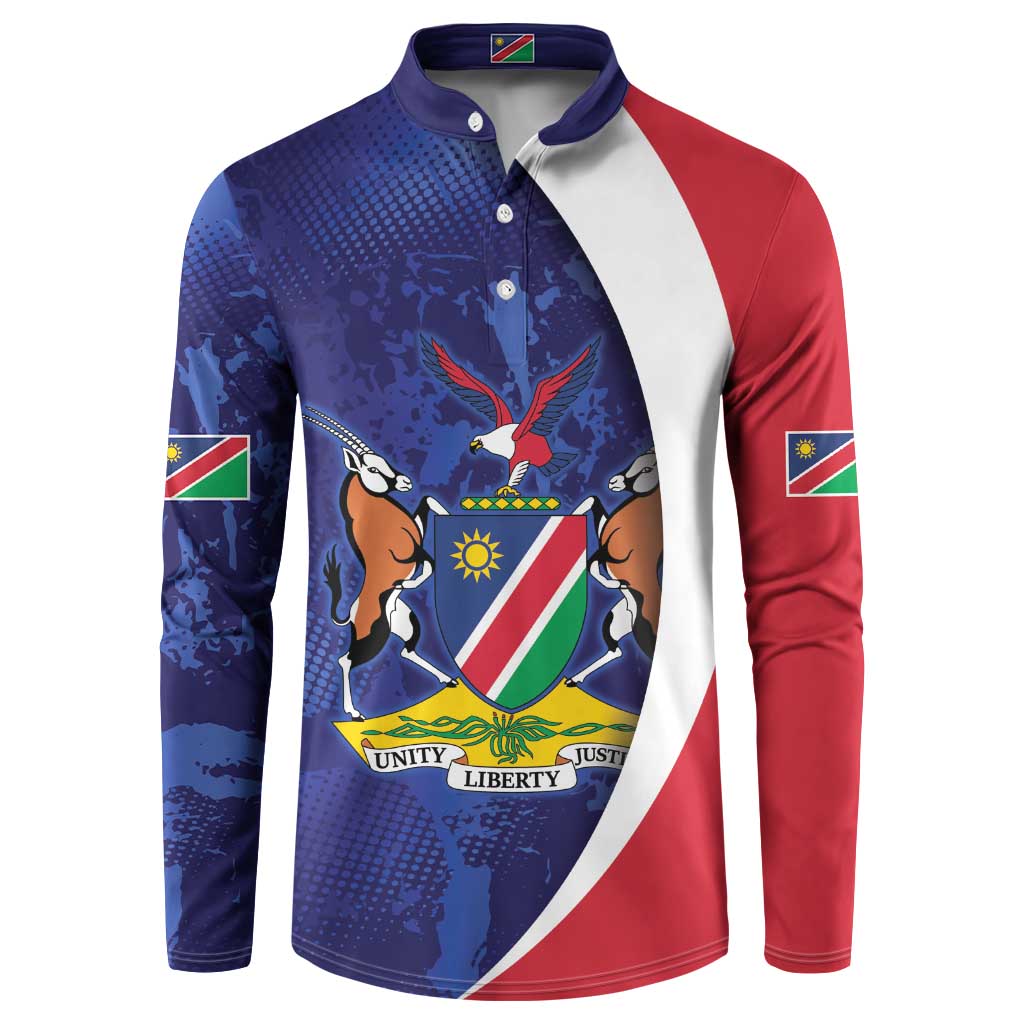 Custom Cricket African Namibia Button Sweatshirt Coat of arms Namibian Pattern