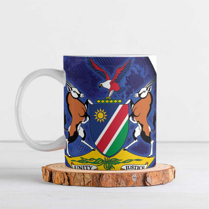 Custom Cricket African Namibia Ceramic Mug Coat of arms Namibian Pattern