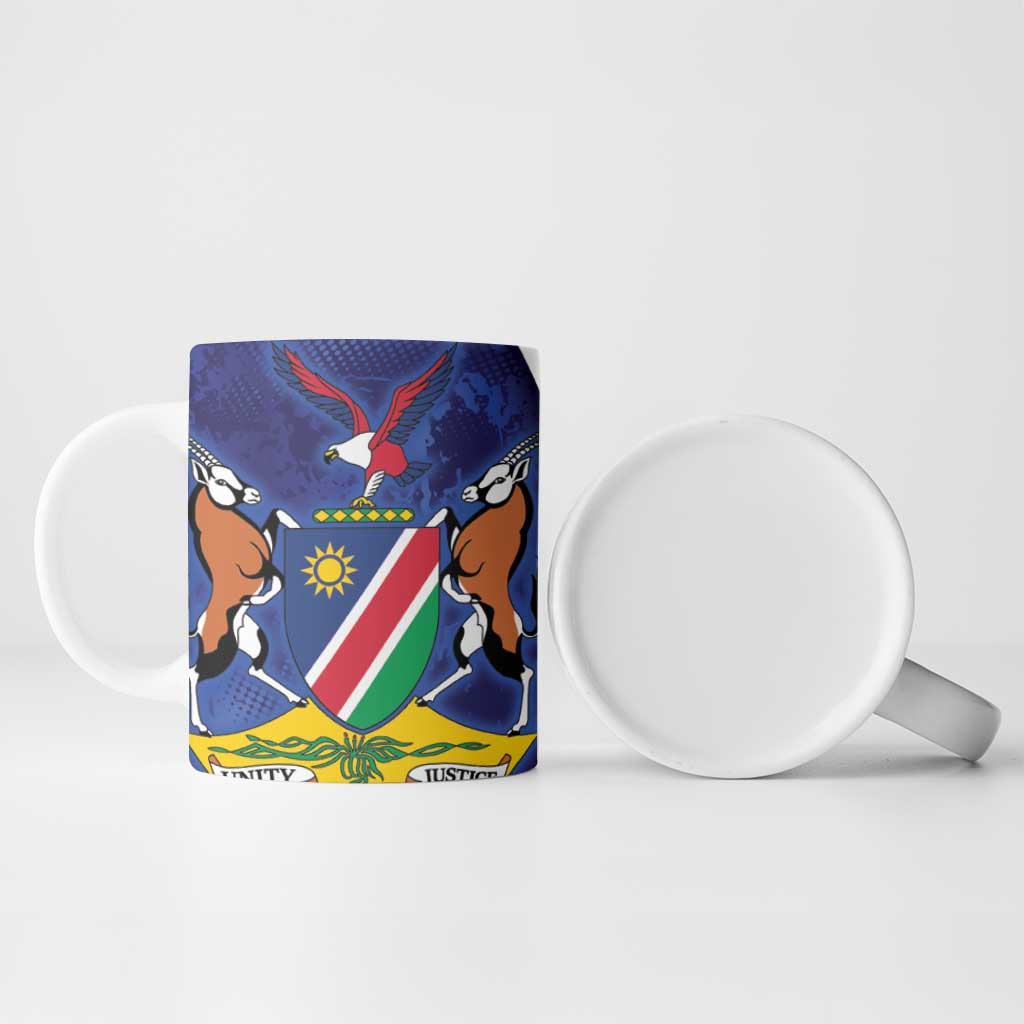 Custom Cricket African Namibia Ceramic Mug Coat of arms Namibian Pattern