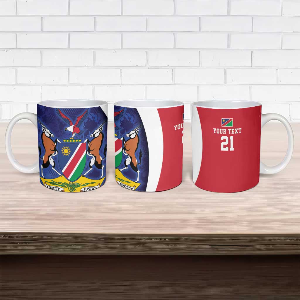Custom Cricket African Namibia Ceramic Mug Coat of arms Namibian Pattern