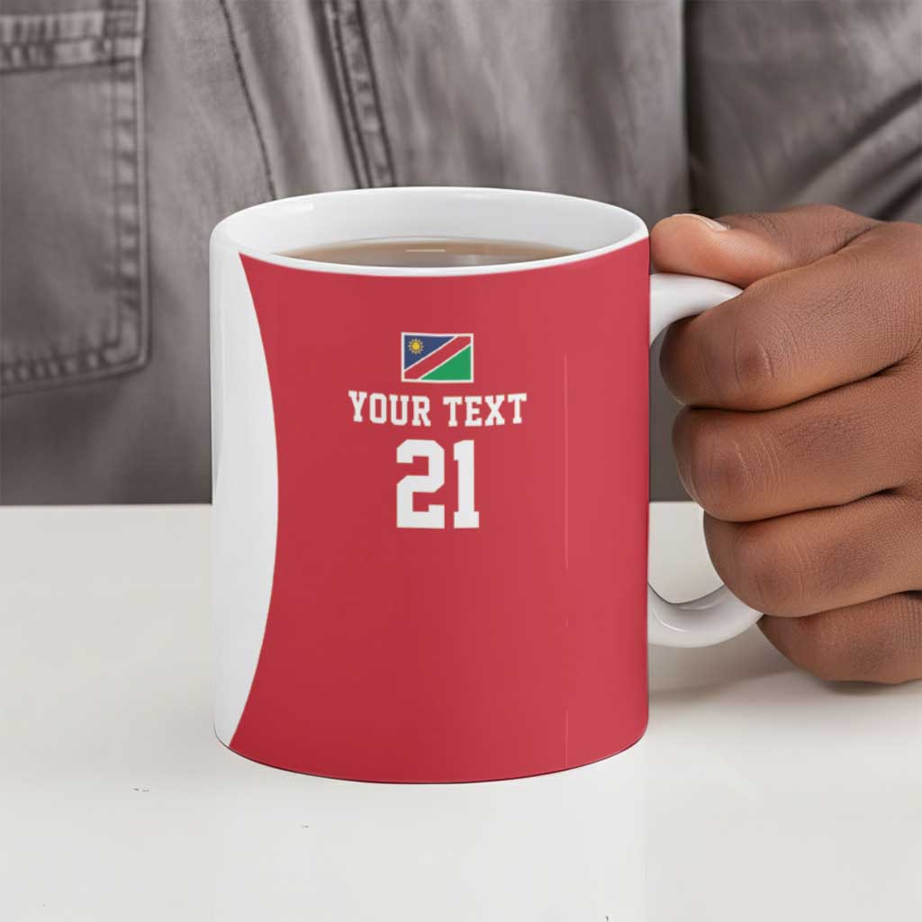 Custom Cricket African Namibia Ceramic Mug Coat of arms Namibian Pattern