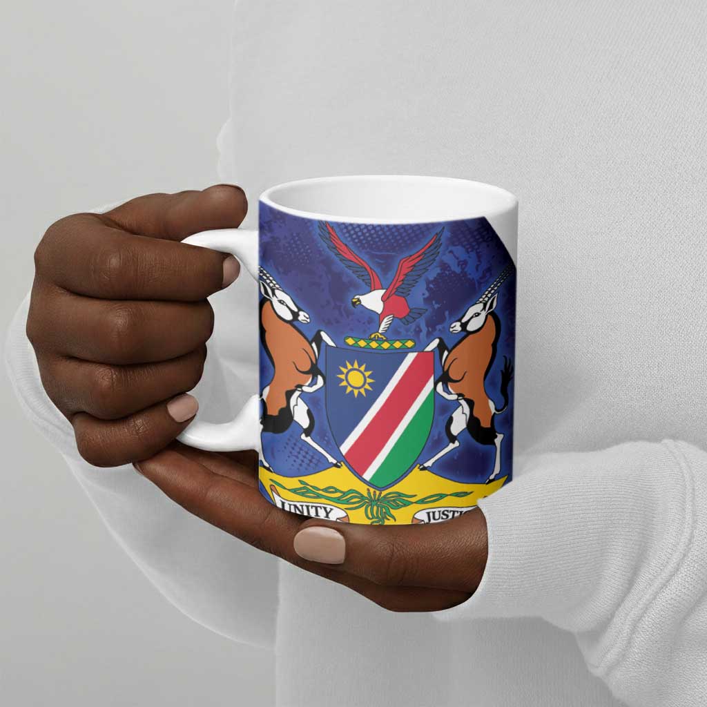 Custom Cricket African Namibia Ceramic Mug Coat of arms Namibian Pattern