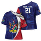 Custom Cricket African Namibia Cross Shoulder Shirt Coat of arms Namibian Pattern