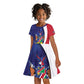 Custom Cricket African Namibia Kid Short Sleeve Dress Coat of arms Namibian Pattern - African Pride