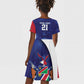 Custom Cricket African Namibia Kid Short Sleeve Dress Coat of arms Namibian Pattern - African Pride