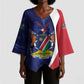 Custom Cricket African Namibia Kimono Sleeve Blouse Coat of arms Namibian Pattern