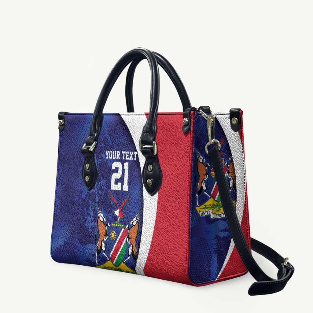 Custom Cricket African Namibia Leather Bag Coat of arms Namibian Pattern