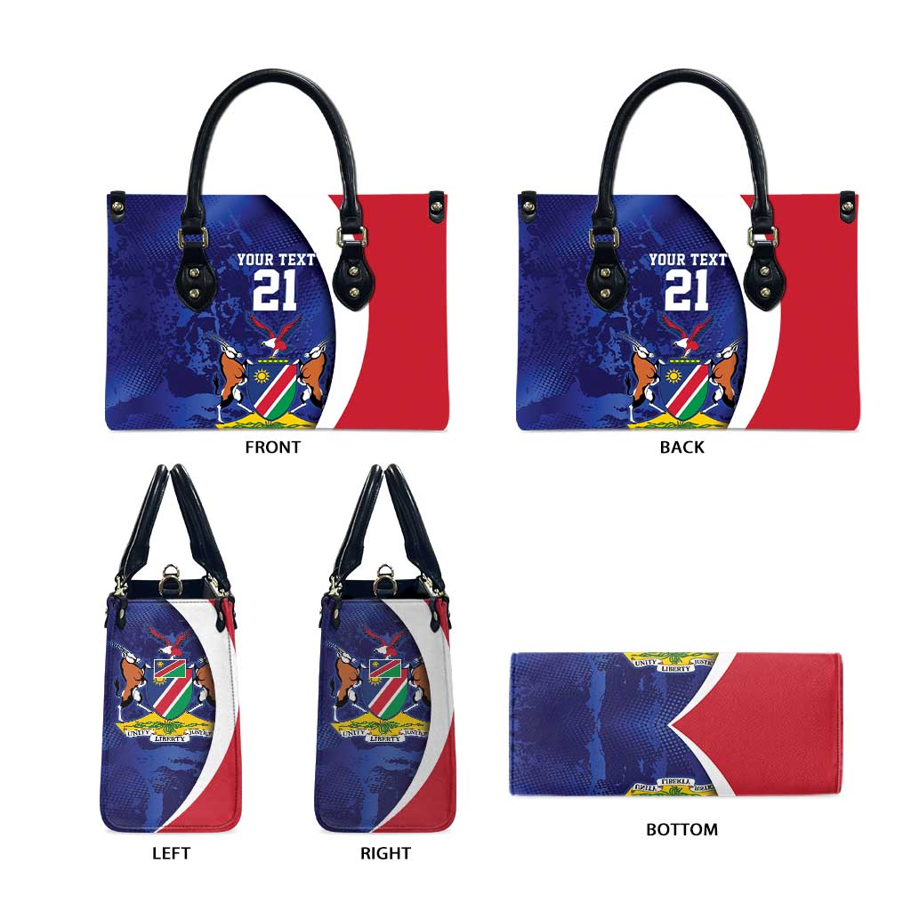 Custom Cricket African Namibia Leather Bag Coat of arms Namibian Pattern