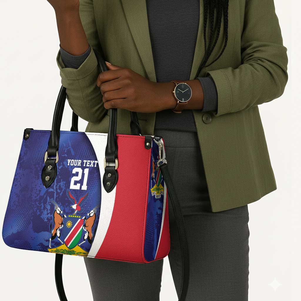 Custom Cricket African Namibia Leather Bag Coat of arms Namibian Pattern