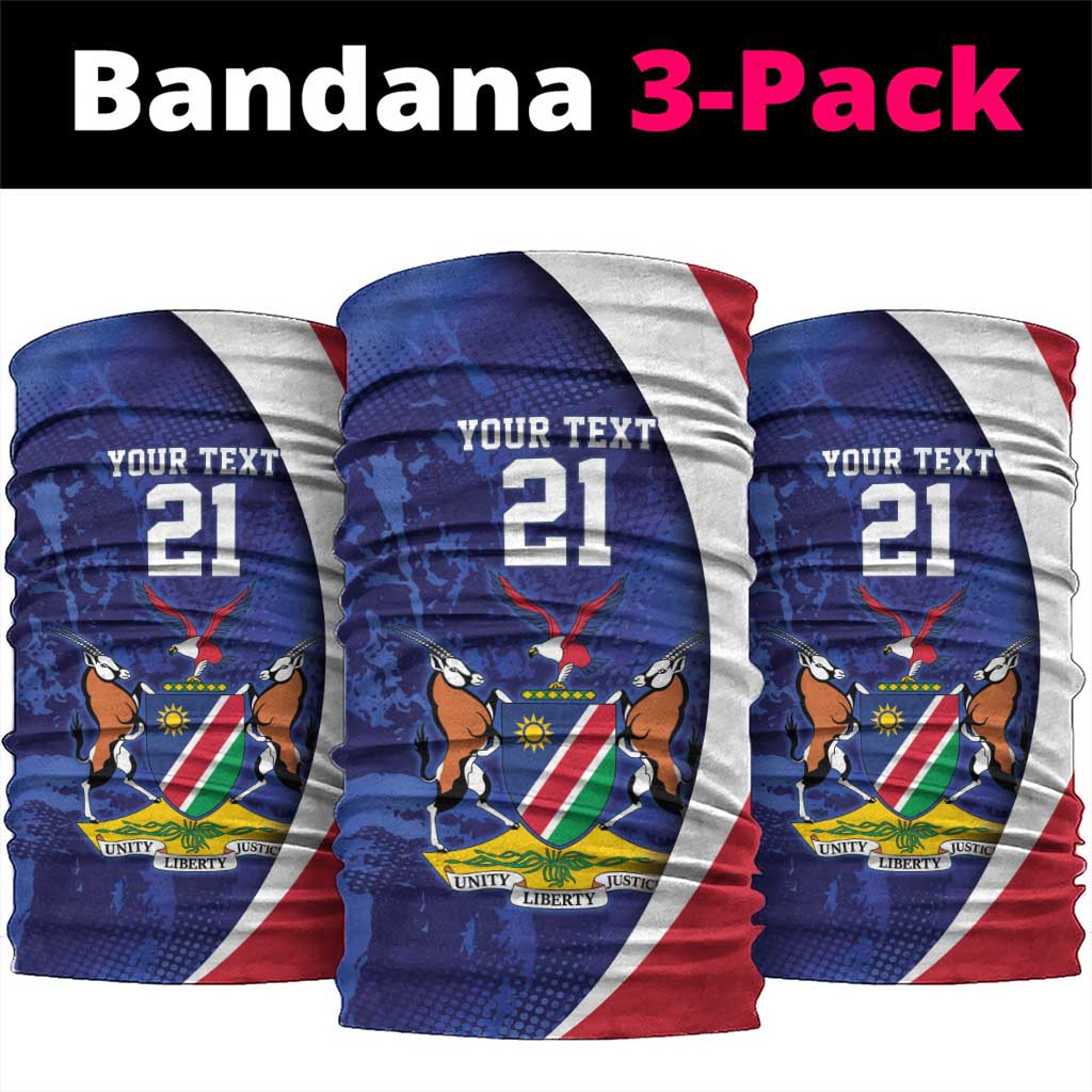 Custom Cricket African Namibia Neck Gaiter Coat of arms Namibian Pattern LT9