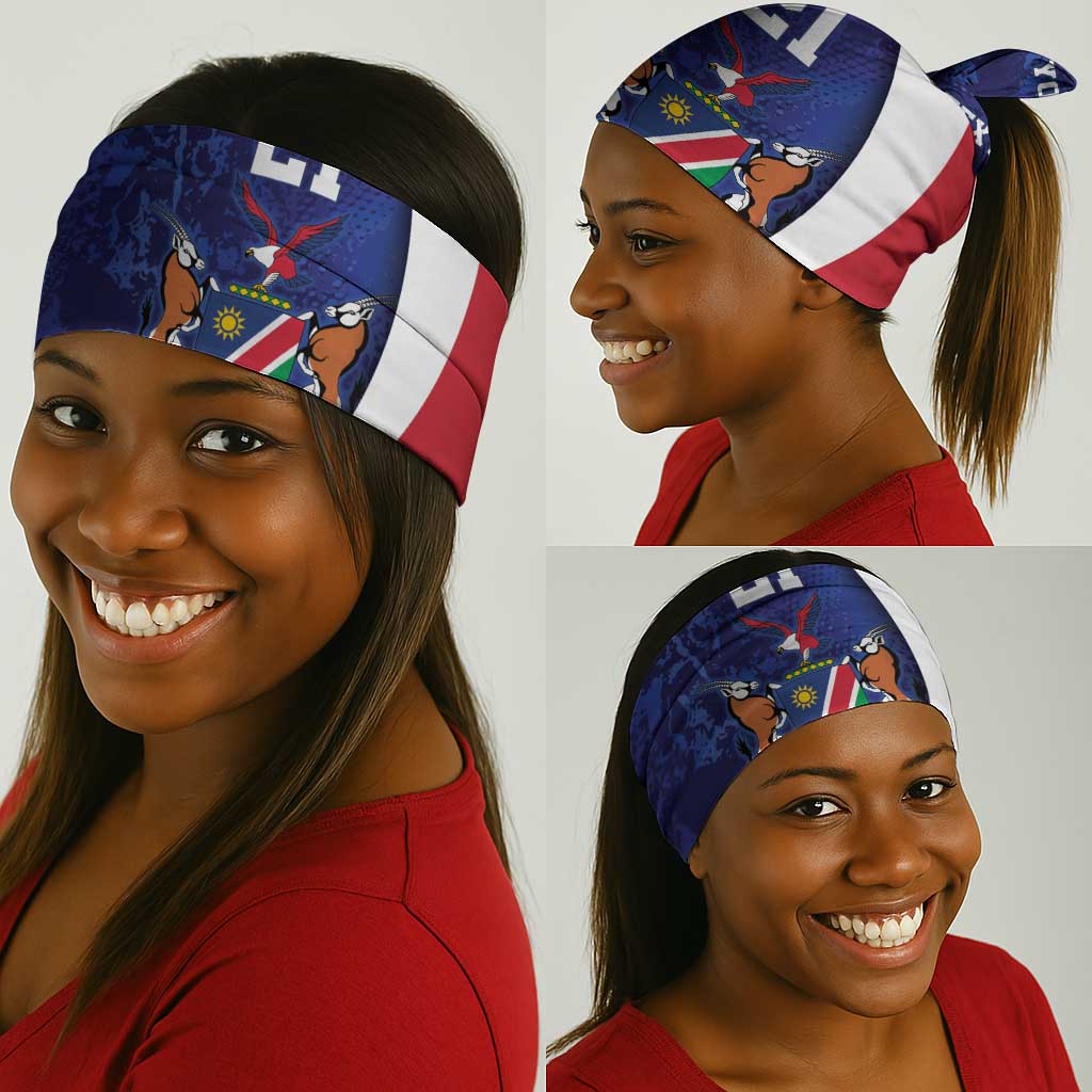 Custom Cricket African Namibia Neck Gaiter Coat of arms Namibian Pattern LT9