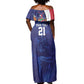 Custom Cricket African Namibia Off Shoulder Maxi Dress Coat of arms Namibian Pattern - African Pride