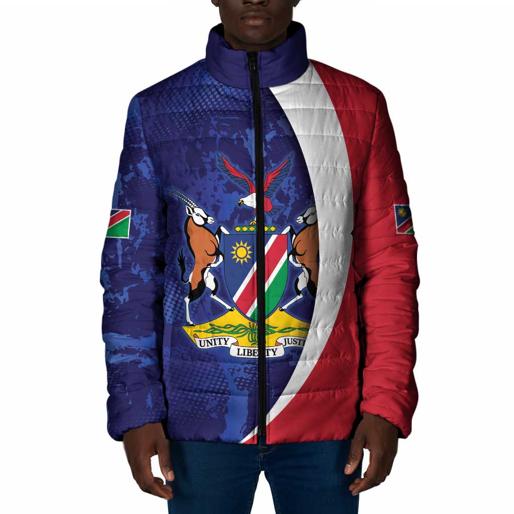 Custom Cricket African Namibia Padded Jacket Coat of arms Namibian Pattern