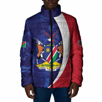 Custom Cricket African Namibia Padded Jacket Coat of arms Namibian Pattern