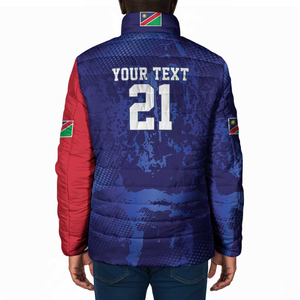 Custom Cricket African Namibia Padded Jacket Coat of arms Namibian Pattern