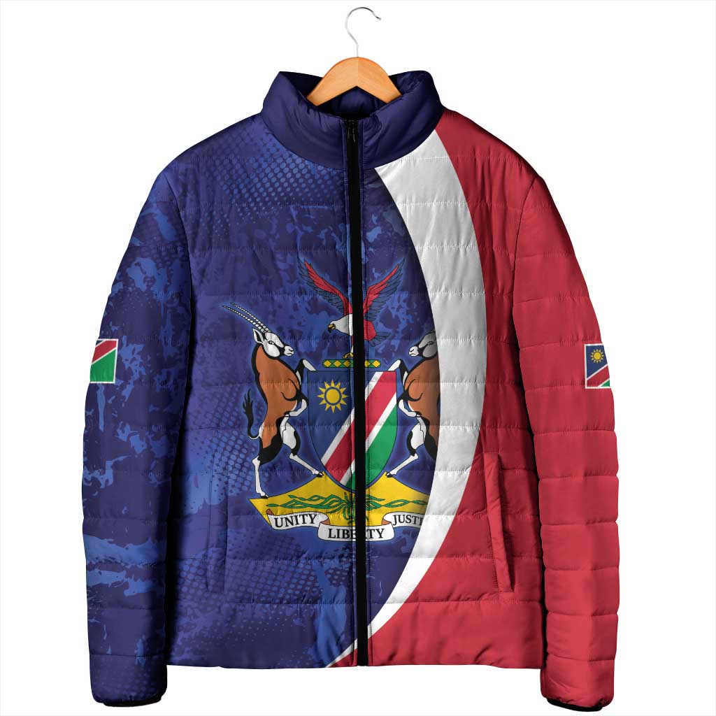 Custom Cricket African Namibia Padded Jacket Coat of arms Namibian Pattern