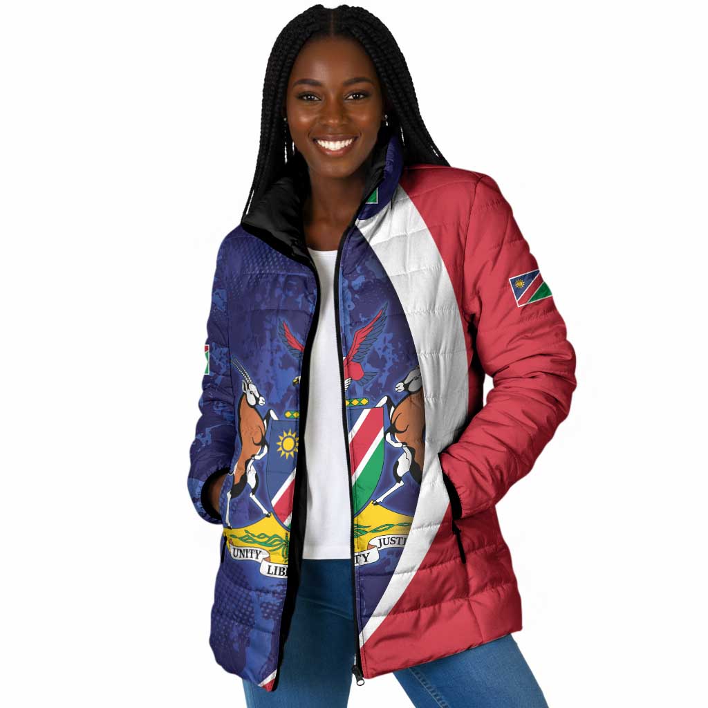 Custom Cricket African Namibia Padded Jacket Coat of arms Namibian Pattern