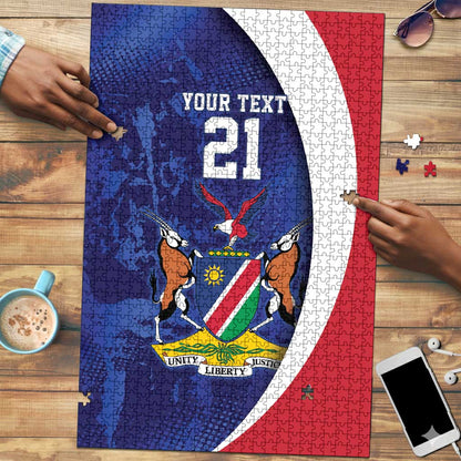 Custom Cricket African Namibia Puzzle Coat of arms Namibian Pattern