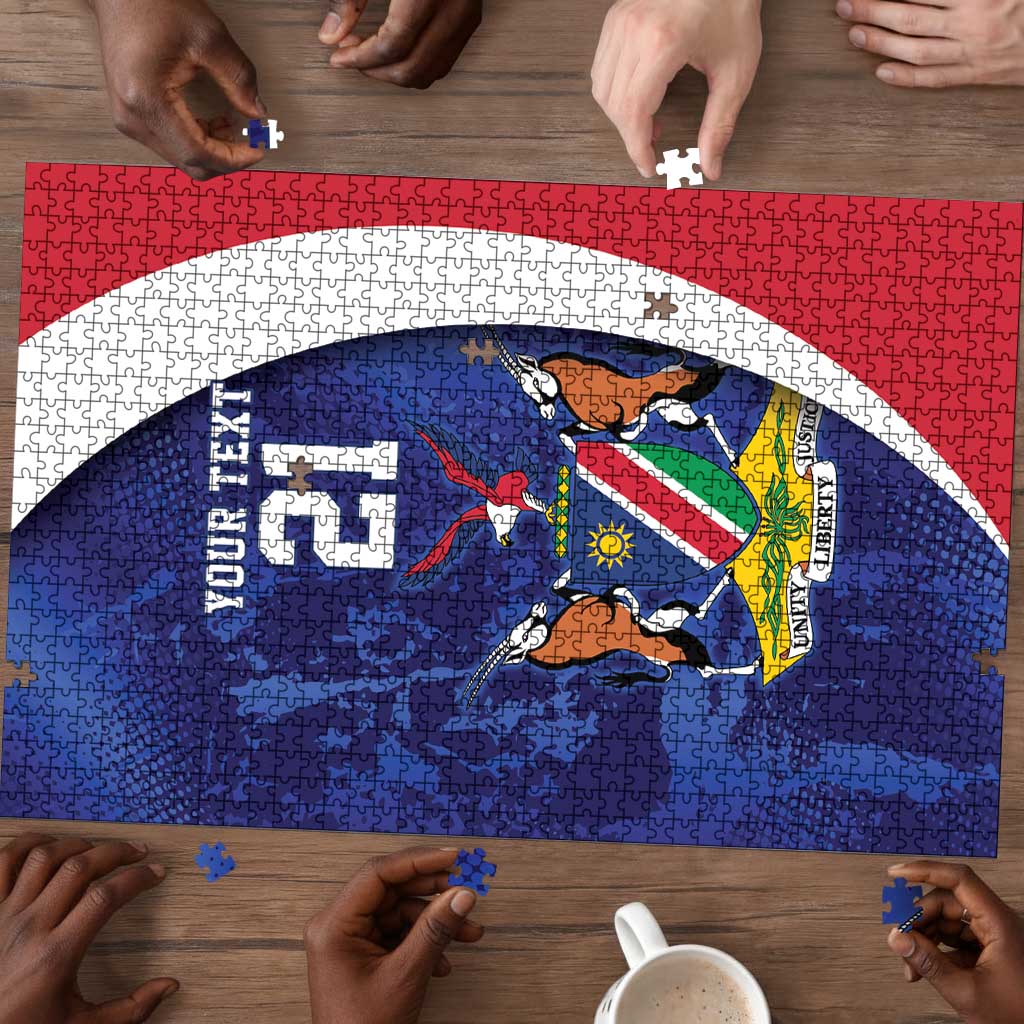 Custom Cricket African Namibia Puzzle Coat of arms Namibian Pattern
