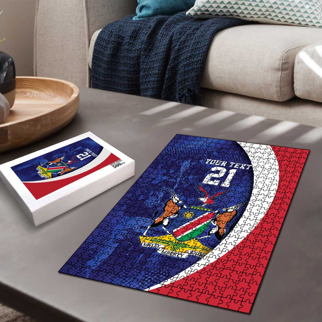Custom Cricket African Namibia Puzzle Coat of arms Namibian Pattern