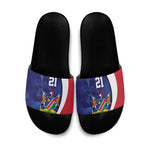 Custom Cricket African Namibia Slide Sandals Coat of arms Namibian Pattern