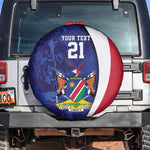 Custom Cricket African Namibia Spare Tire Cover Coat of arms Namibian Pattern - African Pride