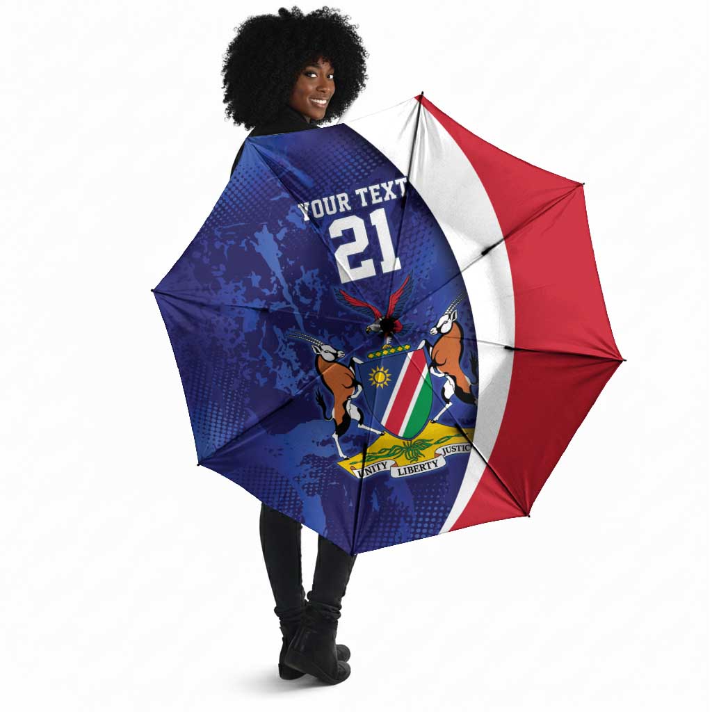Custom Cricket African Namibia Umbrella Coat of arms Namibian Pattern