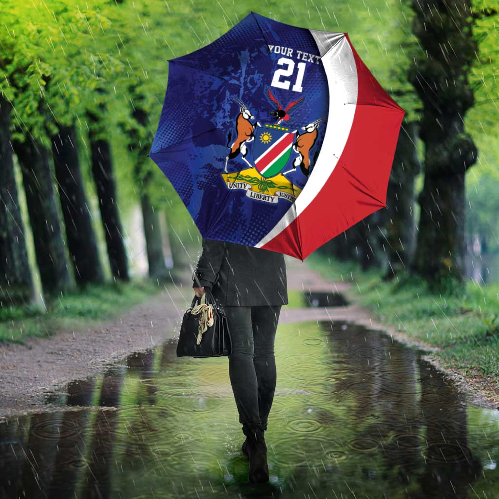 Custom Cricket African Namibia Umbrella Coat of arms Namibian Pattern