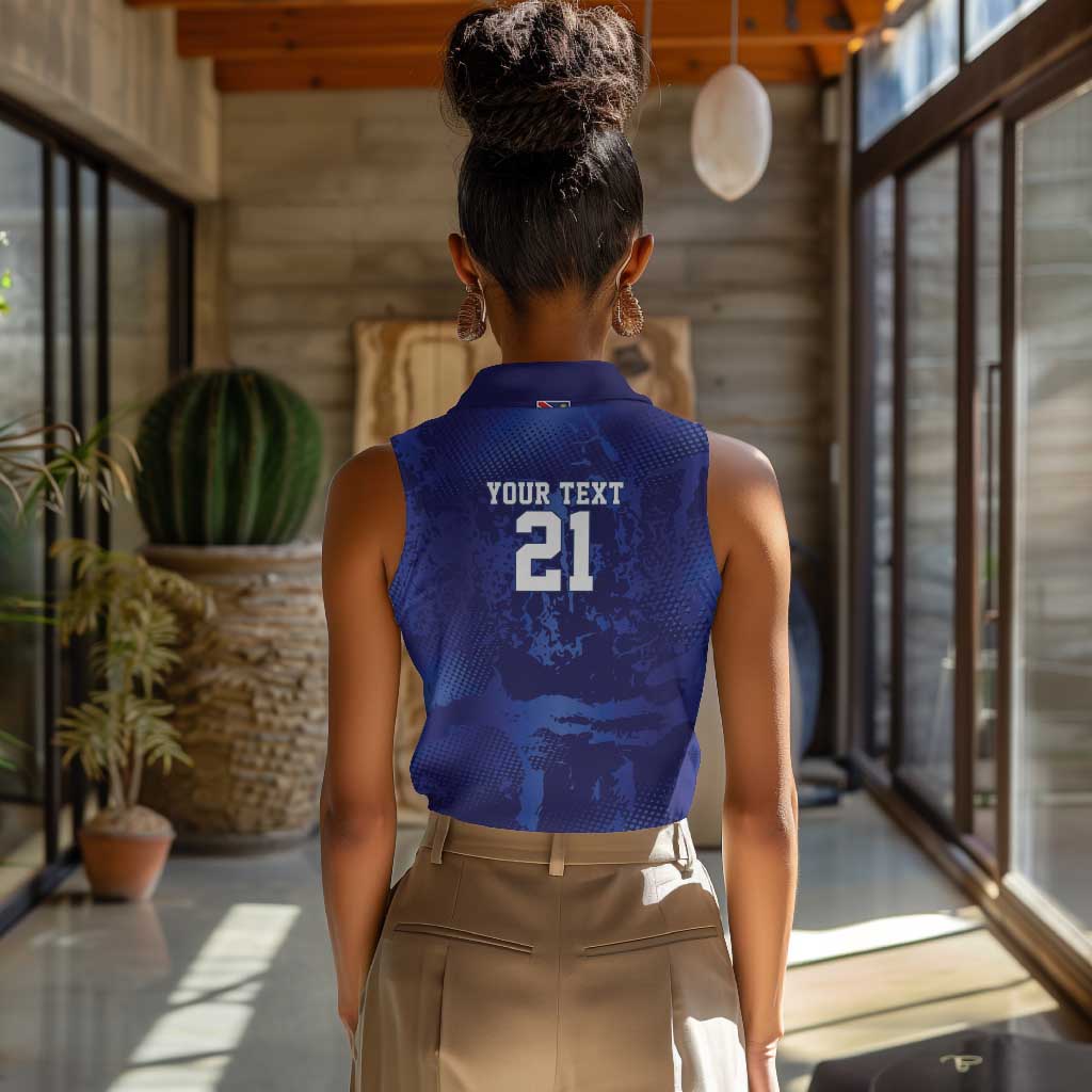 Custom Cricket African Namibia Women Sleeveless Polo Shirt Coat of arms Namibian Pattern - African Pride