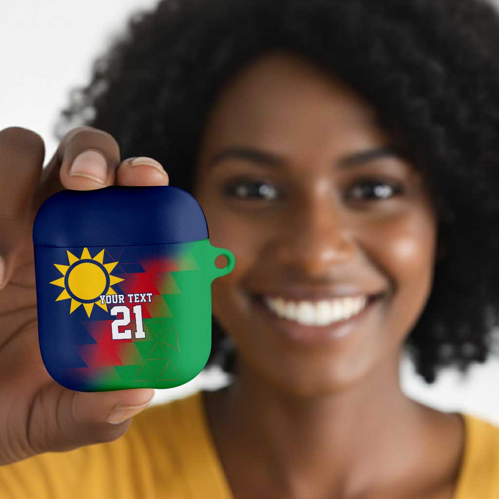 Custom Cricket African Namibia AirPods Case Namibian Gold Sun Flag Motif