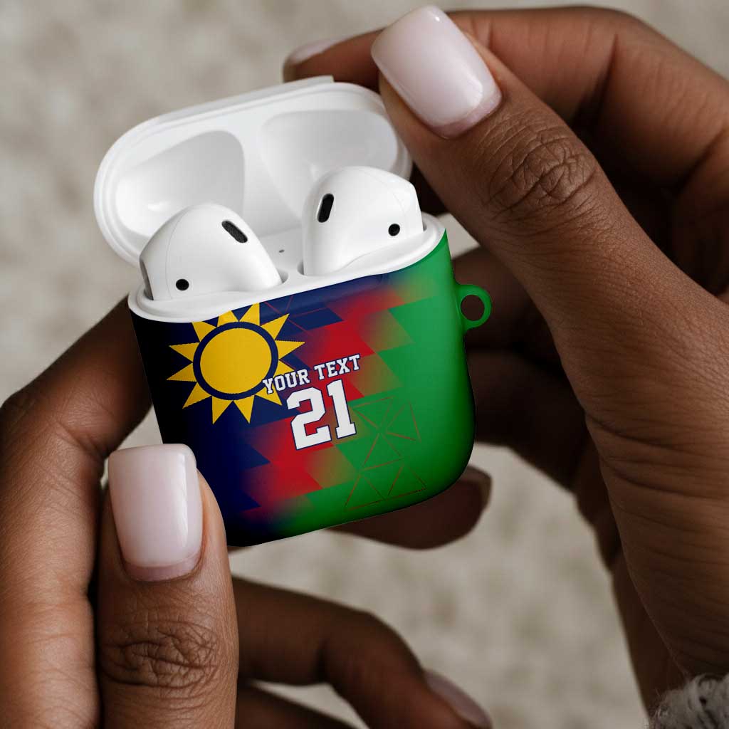 Custom Cricket African Namibia AirPods Case Namibian Gold Sun Flag Motif