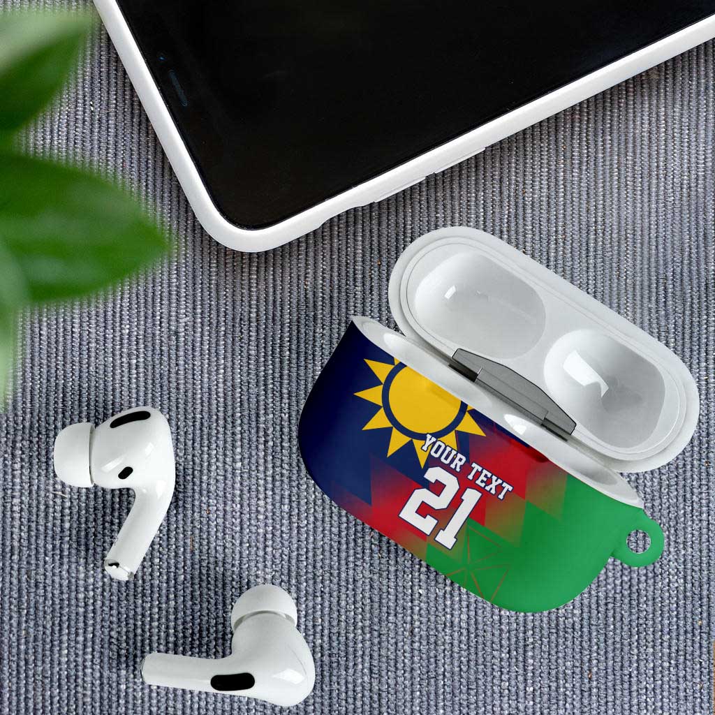 Custom Cricket African Namibia AirPods Case Namibian Gold Sun Flag Motif