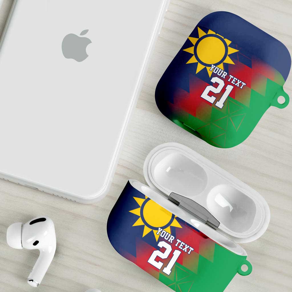 Custom Cricket African Namibia AirPods Case Namibian Gold Sun Flag Motif