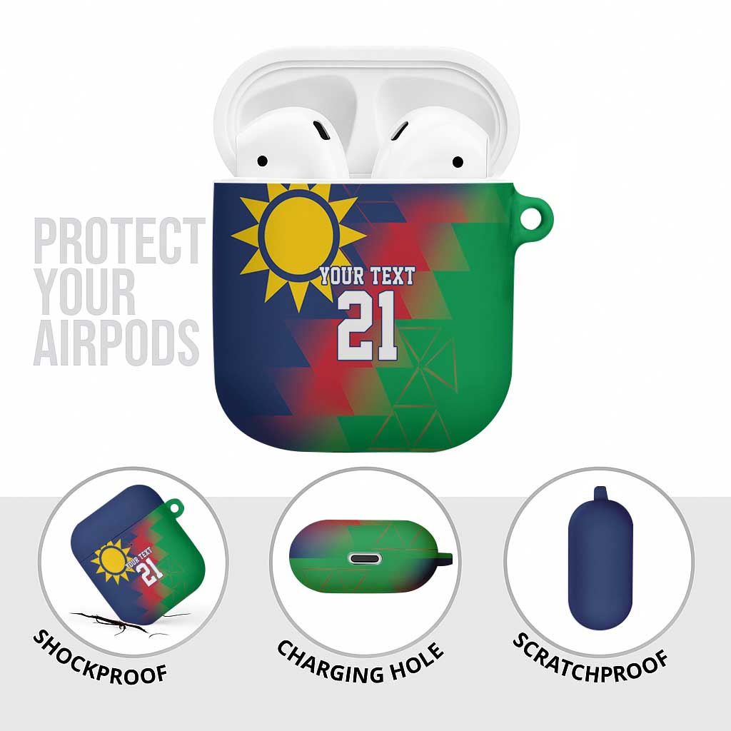 Custom Cricket African Namibia AirPods Case Namibian Gold Sun Flag Motif