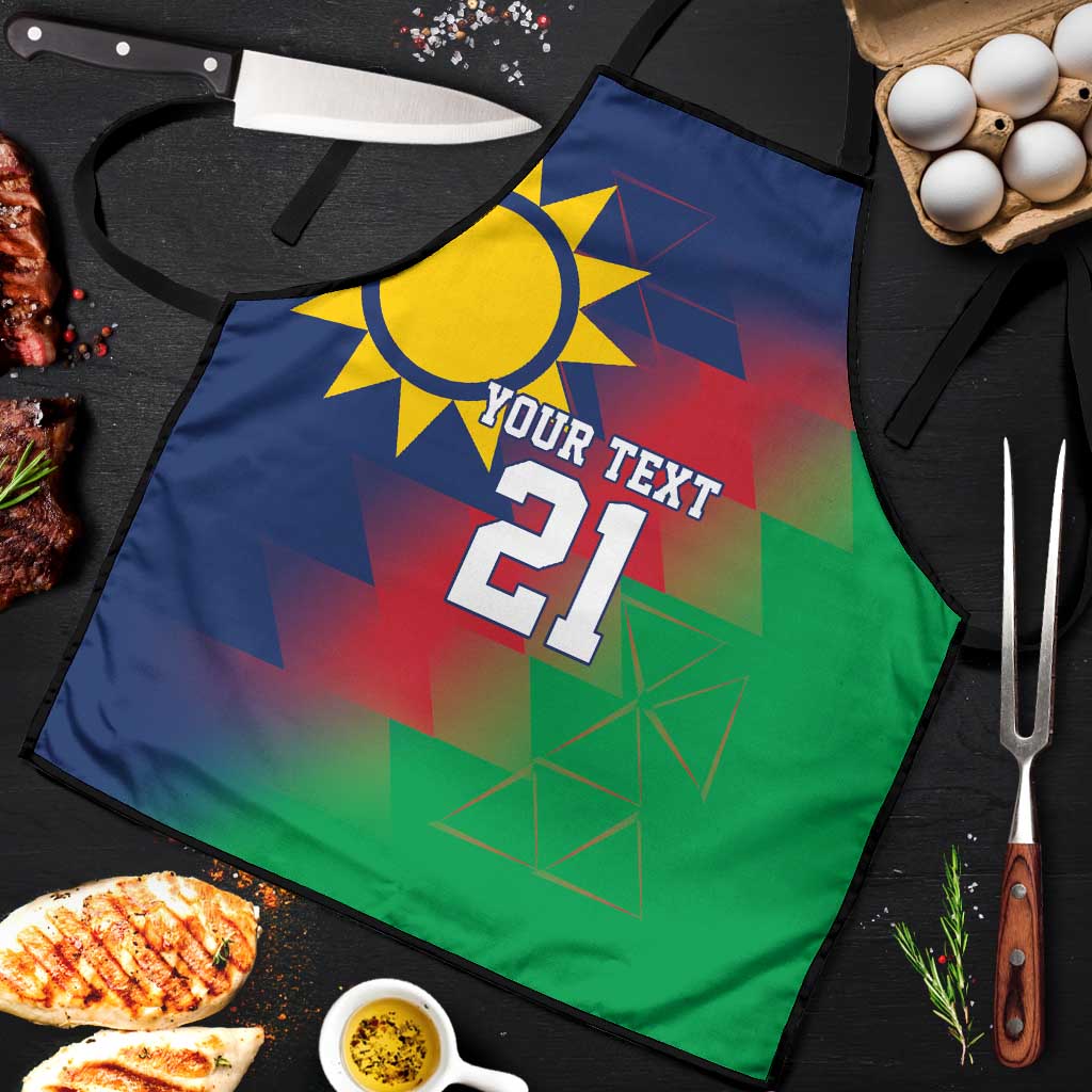 Custom Cricket African Namibia Apron Namibian Gold Sun Flag Motif
