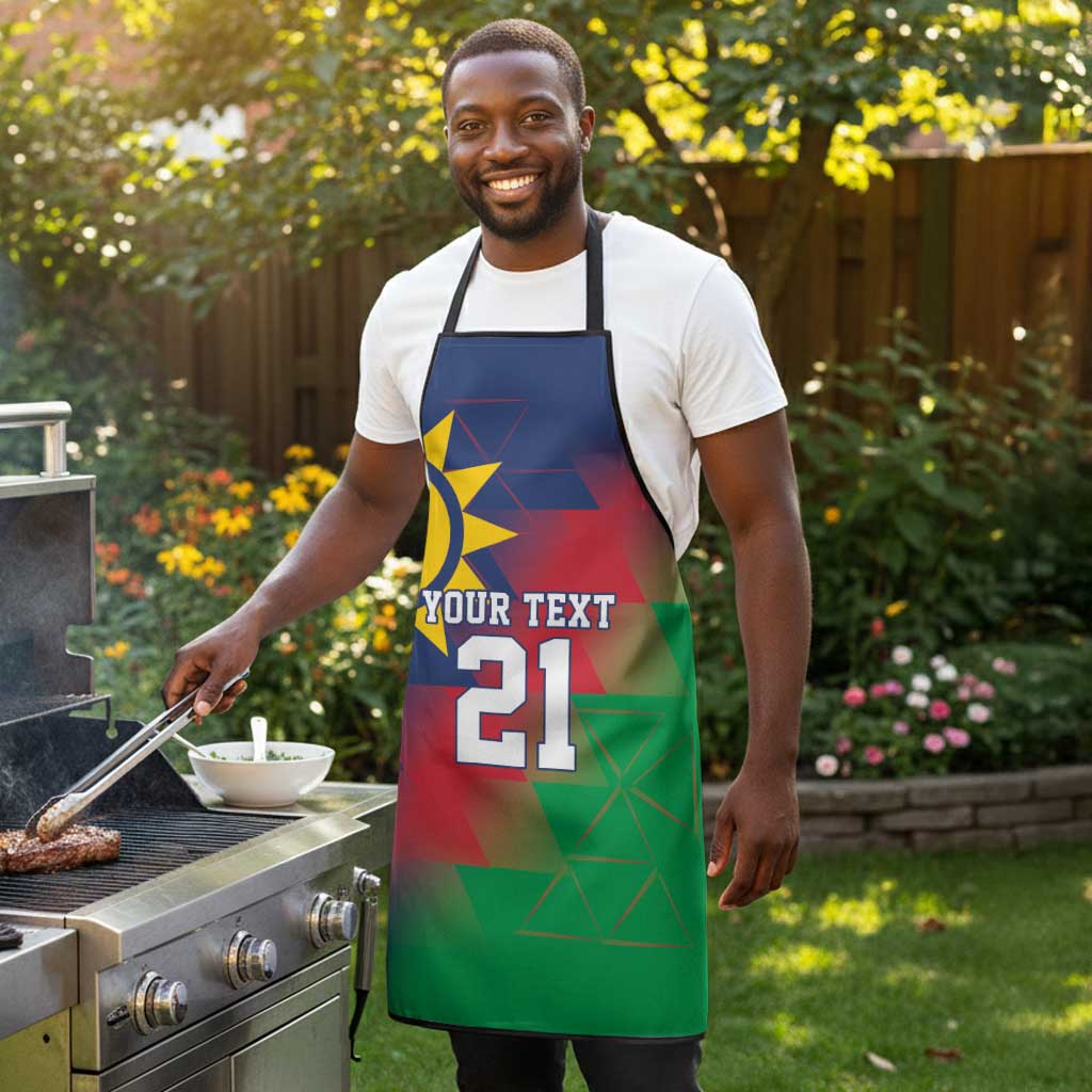 Custom Cricket African Namibia Apron Namibian Gold Sun Flag Motif