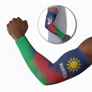 Custom Cricket African Namibia Arm Sleeves Namibian Gold Sun Flag Motif