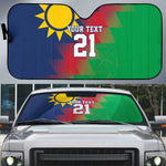 Custom Cricket African Namibia Auto Sun Shade Namibian Gold Sun Flag Motif